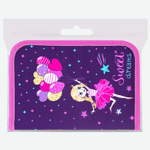 Пенал с наполнением BRAUBERG1 отделение1 откидная планкаполиэстер24 предмета21×14 см«Sweet dream»270316