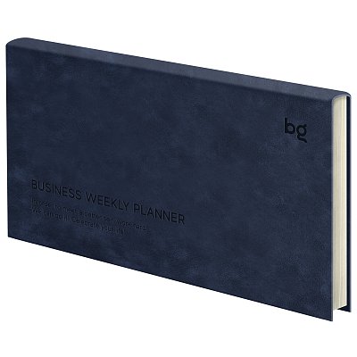 Еженедельник недатированный, 64л., мягкий переплет, кожзам, BG «Business. Navy blue», синий
