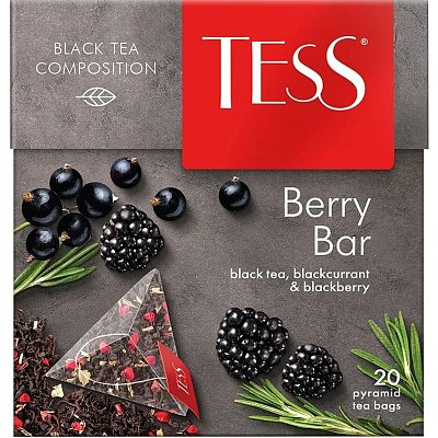 Чай Tess Berry Bar черный с добавками, 1.8гх20пир 0785-12