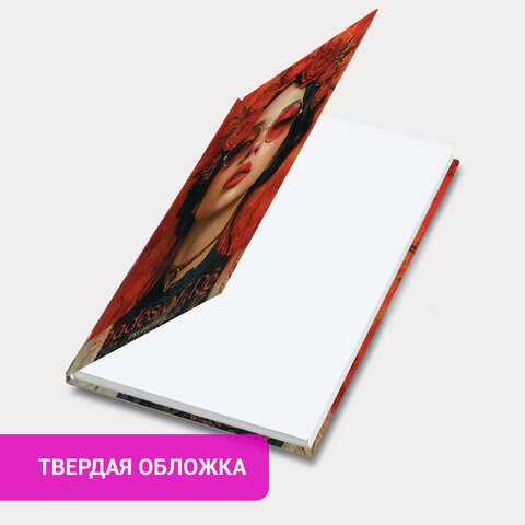 Ежедневник недатированный с резинкой А5 145×203 мм, BRAUBERG, твердый, фольга, 128 л., «Red vibe»