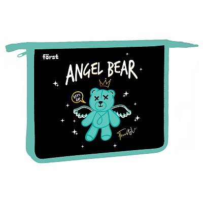 Папка для тетрадей 1 отделение, А5 Först «Angel bear», 240×205×40мм, пластик, на молнии