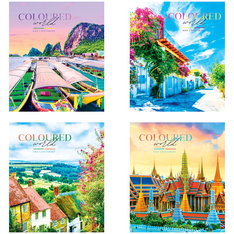 превью Тетрадь 60л., А5, клетка ArtSpace «Путешествия. Coloured world»