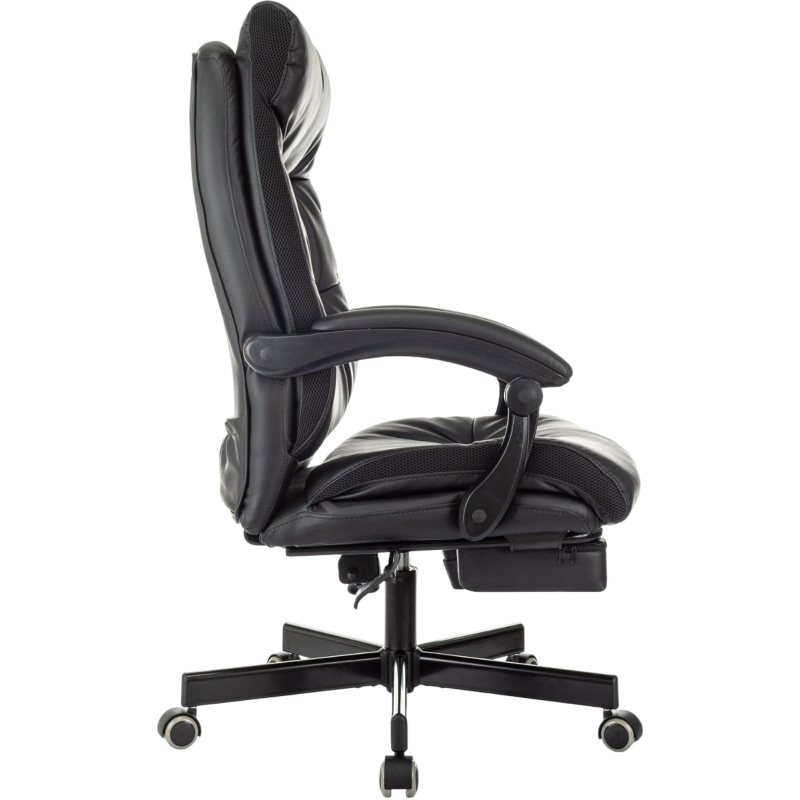 Кресло VB_EChair 624 PU PM черный эко. кожа подст. для ног
