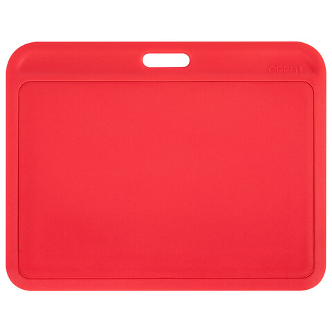 Бейдж горизонтальный (54×85 мм), красный, МАТОВАЯ ПОВЕРХНОСТЬ, BRAUBERG EXTRA