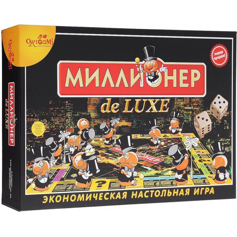 Игра настольная «Миллионер de LUXE», игровое поле, карточки, банкноты, жетоны, ORIGAMI, 01828