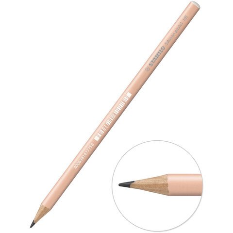 Карандаш чернографитный STABILO, 1 шт., «Schwan Pastel», HB, корпус персиковый