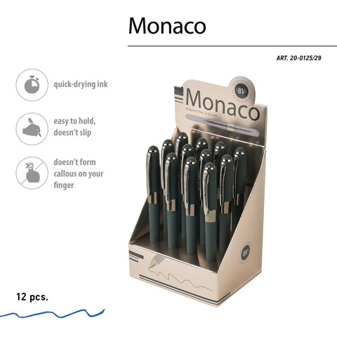 Ручка шариковая BRUNO VISCONTI «Monaco Verde», СИНЯЯ, корпус зеленый, линия 0.4 мм