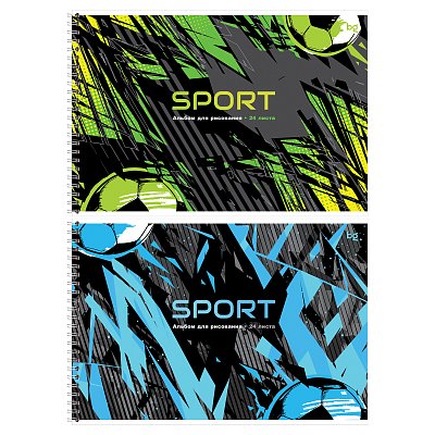 Альбом для рисования 24л., А4, на гребне BG «Sport»