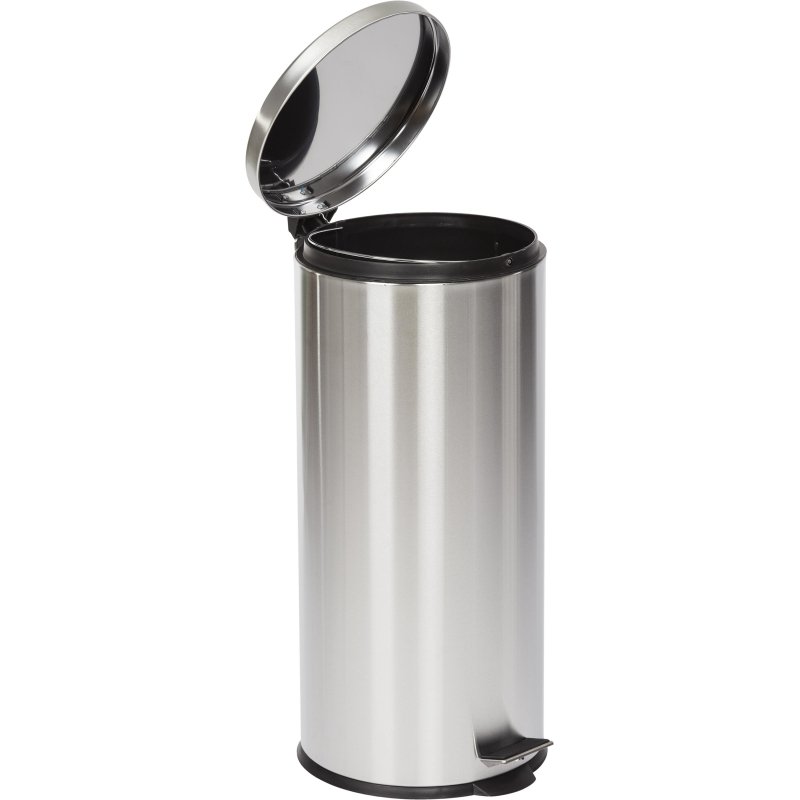 Ведро мусорное с педалью и доводчиком Luscan 30 л, матовое, нерж сталь