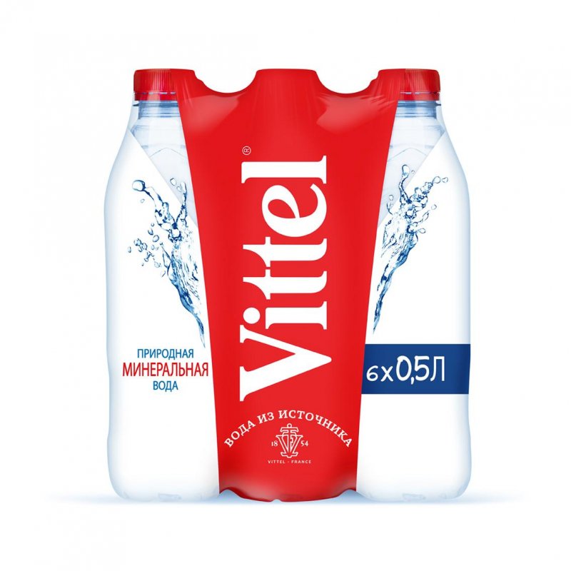 Вода минеральная Vittel негазированная 0.5 литра (6 штук в упаковке)