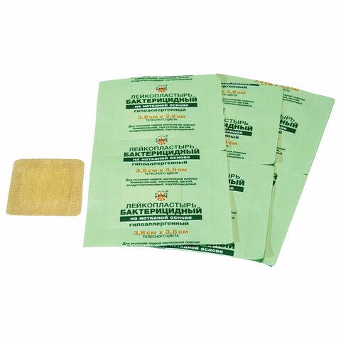 Перевяз. ср-ва Лейкопластырь бакт. 3.8×3.8см н/тканный Leiko 100шт/уп