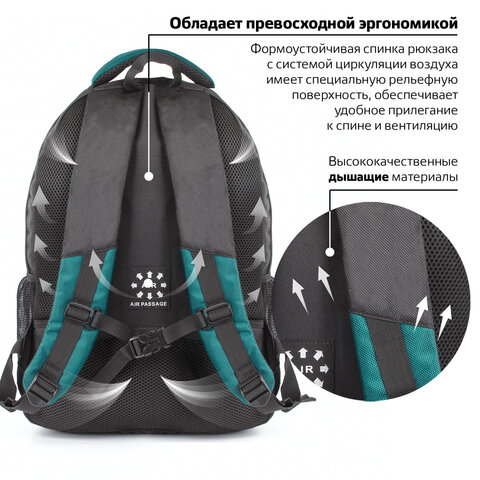 Рюкзак BRAUBERG для старшеклассников/студентов/молодежи, «Арктика», 30 литров, 46×34×15 см