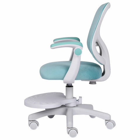 Кресло детское с подставкой для ног BRABIX «Sky MG-206», велюр, голубое