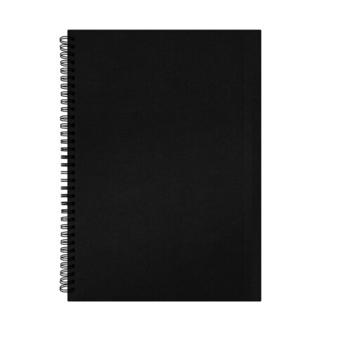 Скетчбук, белая бумага 160 г/м2, 210×297 мм, 40 л., гребень, твёрдая обложка ЧЕРНАЯ, BRAUBERG