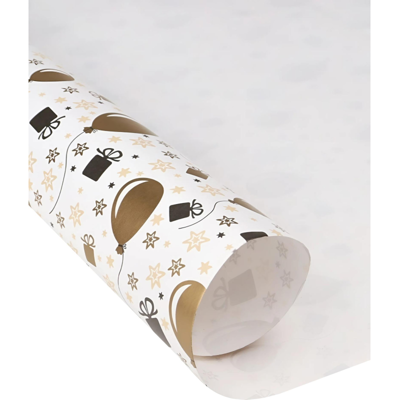 Бумага упаковочная Шарики и подарки (70×100, 10л, 5+0) УБ-8949