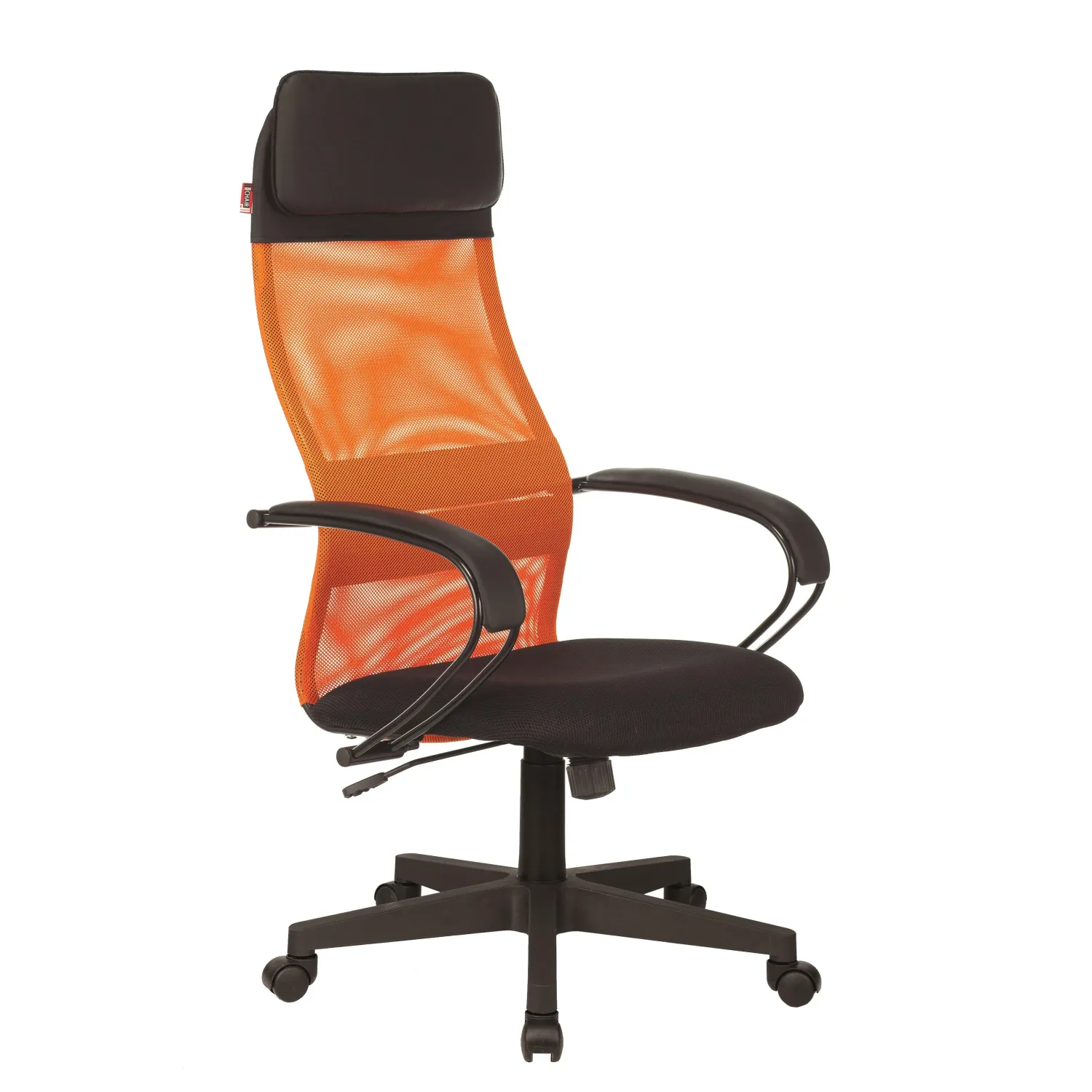 Кресло для руководителя Easy Chair 655 TTW оранжевое/чёрное (ткань/сетка/экокожа, пластик)