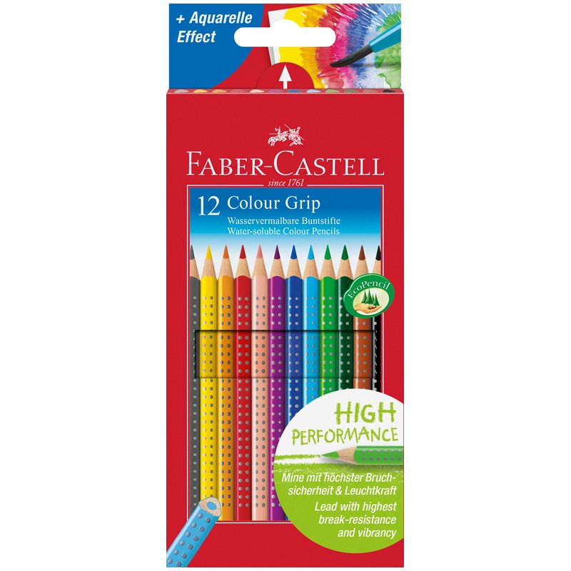 Карандаши цветные Faber-Castell grip 12 цветов трехгранные