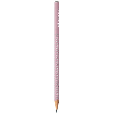 Карандаш ч/г Faber-Castell «Sparkle» В, трехгран., заточен., дымчато-розовый
