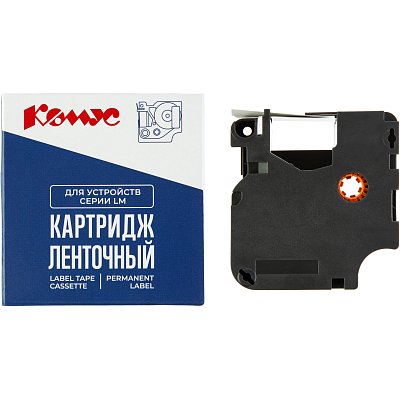Картридж Комус-D-S0720580/45018 (черный на желтом,12мм/7м) для LM