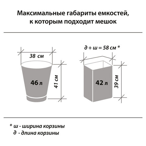Мешки для мусора 60 л, черные, в рулоне 20 шт., ПНД, 15 мкм, 60×70 см (±5%), прочные, ОФИСНАЯ ПЛАНЕТА