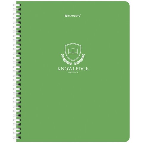 Тетради ДЭК А5 48 л. КОМПЛЕКТ 4 шт., BRAUBERG, гребень, клетка, матовая ламинация, «Knowledge»