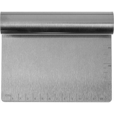 Скребок для теста h=12 см. раб. часть 15×8 см. нерж. со шкалой MGsteel,70409