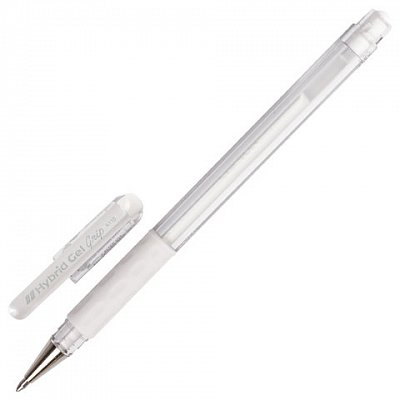 Ручка гелевая Hybrid gel Grip белая (толщина линии 0,4мм)