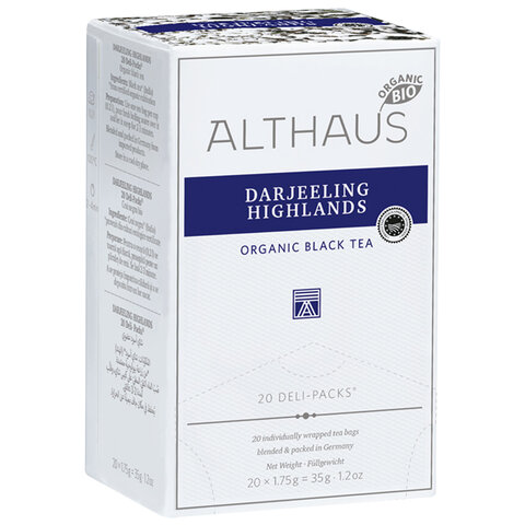 Чай ALTHAUS «Darjeeling Highlands» черный, 20 пакетиков в конвертах по 1.75 г, ГЕРМАНИЯ