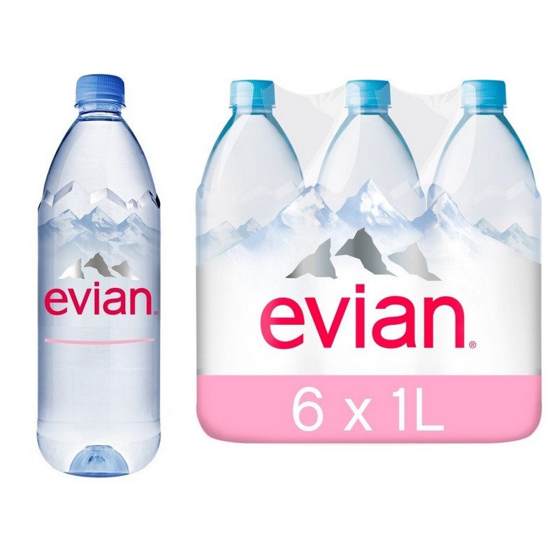 превью Вода минеральная Evian негазированная 1 литр (6 штук в упаковке)