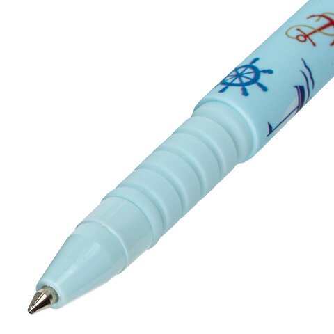 Ручка шариковая BRAUBERG SOFT TOUCH GRIP «NAVY», СИНЯЯ, мягкое покрытие, узел 0.7 мм