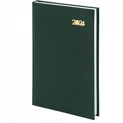 Ежедневник датированный 2024 145×215мм, А5, STAFF, обложка бумвинил, зеленый
