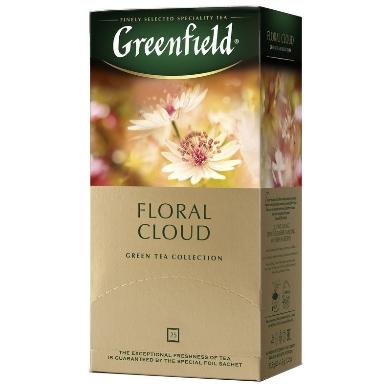 Чай Greenfield Floral Cloud зеленый с ароматом бузины 25 пакетиков