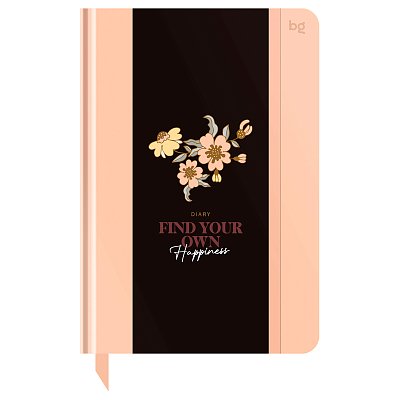 Ежедневник недатированный А5, 136л., 7БЦ BG «Flowery. Peach», глянцевая ламинация, отд. фольгой
