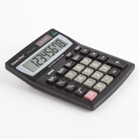 Калькулятор настольный ОФИСМАГ OFM-1807, КОМПАКТНЫЙ (140×105 мм), 8 разрядов, двойное питание