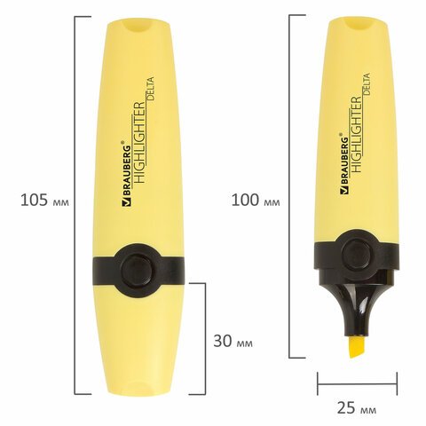 Текстовыделитель BRAUBERG «DELTA PASTEL», ВАНИЛЬ, линия 1-5 мм