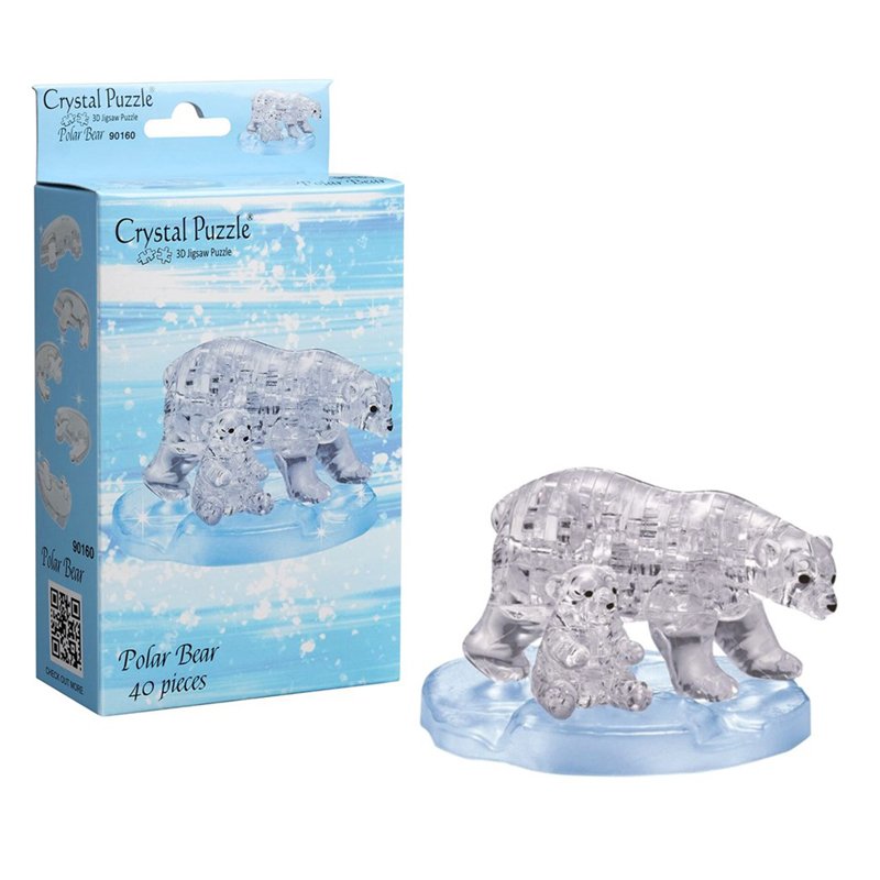 превью Пазл 3D Crystal puzzle «Два белых медведя», картонная коробка