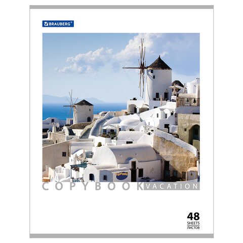 Тетрадь 48 л. BRAUBERG, клетка, обложка мелованный картон, «Vacation» («Каникулы»), 5 видов