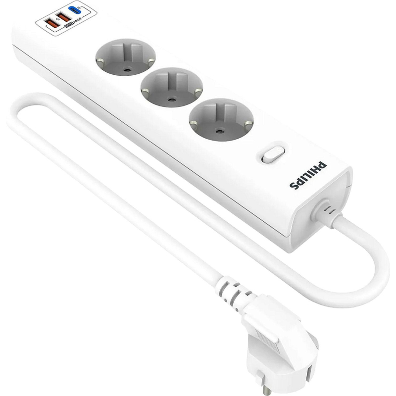 Сетевой фильтр Philips CHP8236WB/51 3р/3м с USB, 10А, белый