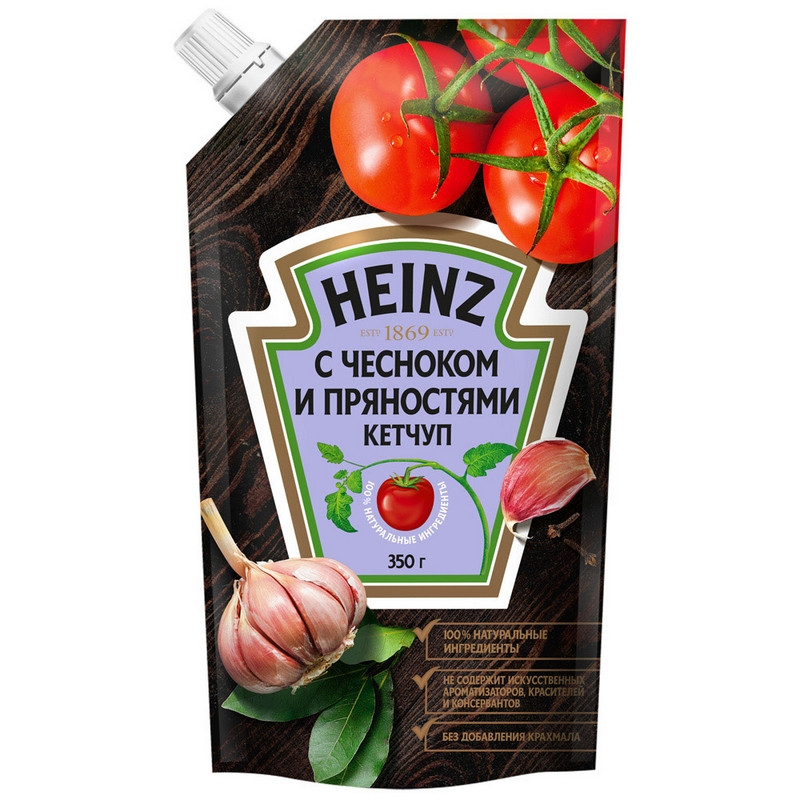 превью Кетчуп Heinz Томатный с чесноком и пряностями 350 г