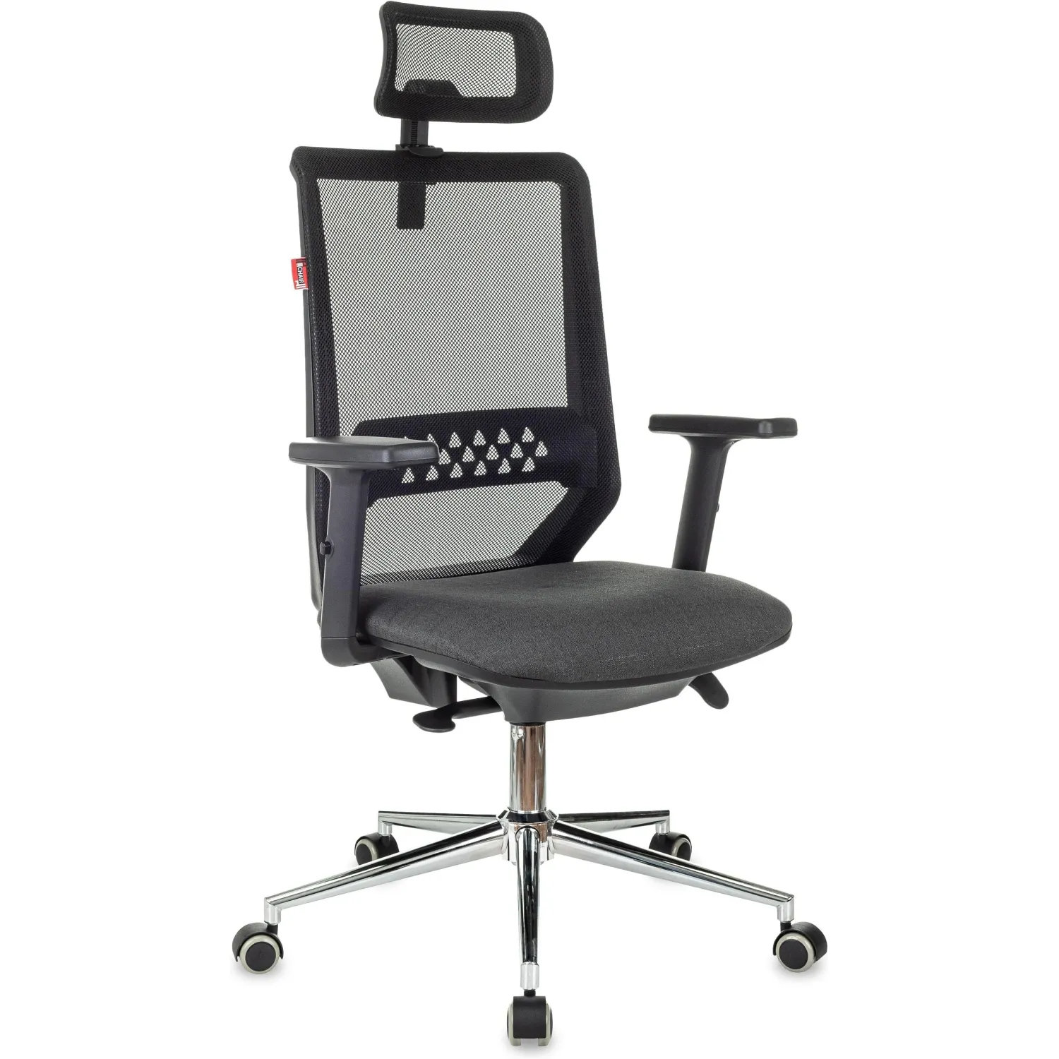 Кресло для руководителя Easy Chair 663 TC-H/SL чёрное (сетка/ткань, металл)