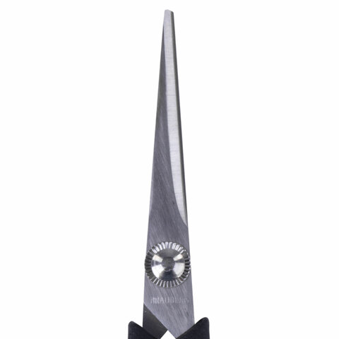 Ножницы BRAUBERG «Soft Grip», 140 мм, резиновые вставки, серо-зеленые, 3-х стор. заточка, карт. уп. с подв.