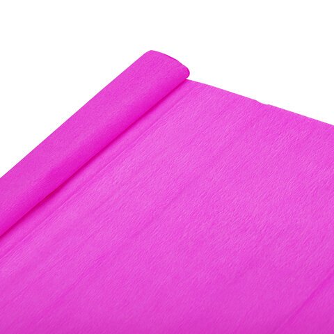 Бумага гофрированная (креповая) ПЛОТНАЯ, 32 г/м2, фуксия, 50×250 см, в рулоне, BRAUBERG