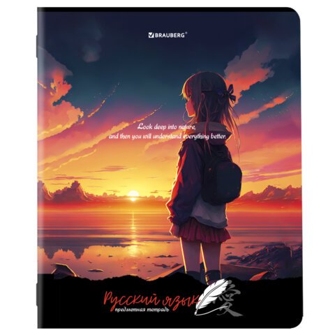 Тетради предметные, КОМПЛЕКТ 12 ПРЕДМЕТОВ, 48 л., матовая ламинация, BRAUBERG, «ANIME GIRLS»