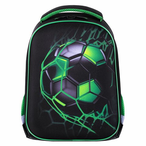 Ранец BRAUBERG KIDS START, 1 отделение, 2 кармана, «Green ball», 35×26х13 см