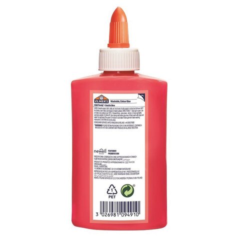 Клей канцелярский Elmers «Colour Glue», 147мл, для слаймов, розовый, непрозрачный