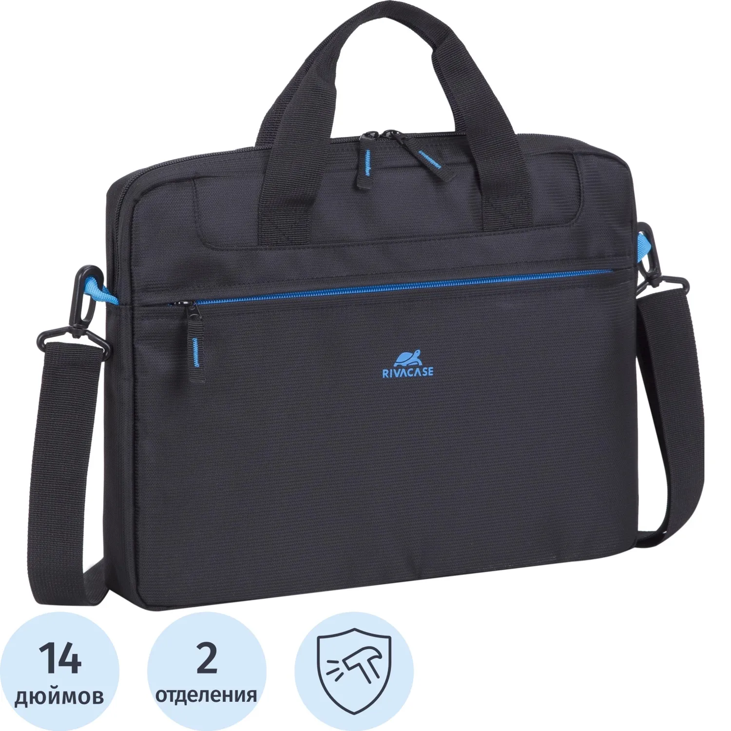 превью Сумка для ноутбука 14" Rivacase Regent чёрная (8027 Black)