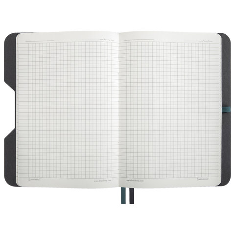 Блокнот А5 (148×218 мм), BRAUBERG «NOTE», под кожу софт-тач, с резинкой, 80 л., клетка, светло-серый