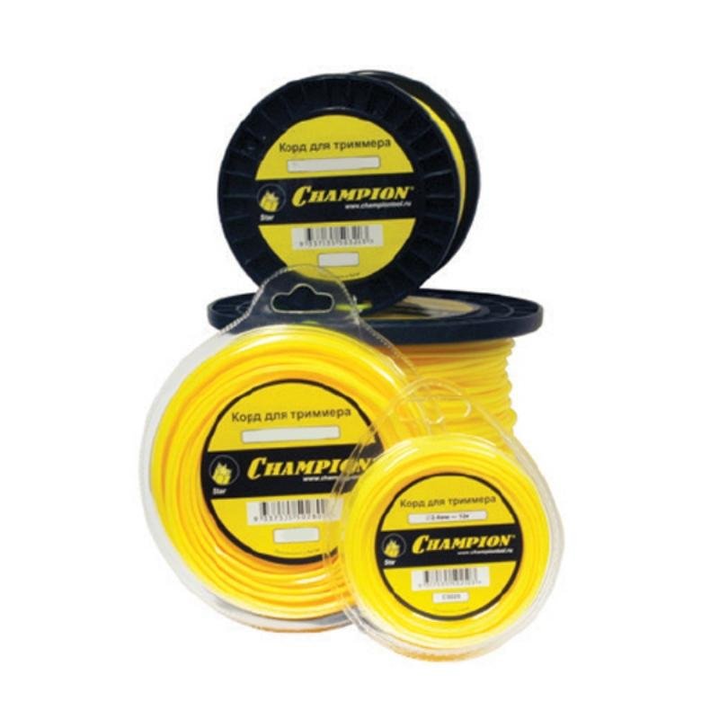 Леска для триммера Star 2.4 мм 90 м звезда CHAMPION C5032