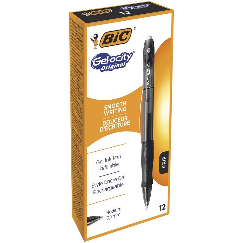 Ручка гелевая автоматическая Bic Gelocity Original черная (толщина линии 0.35 мм)