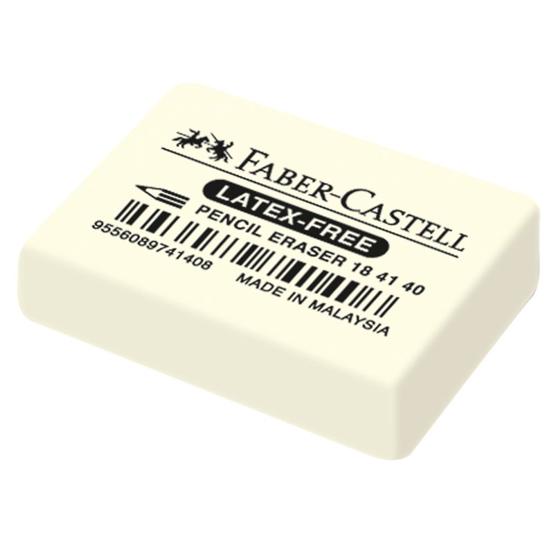 Резинка стирательная FABER-CASTELL «Latex-Free», прямоугольная, 37×25×7 мм, белая